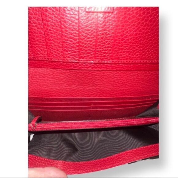 NEW Gucci Red Interlocking GG Pebbled Leather Long Continental Wallet - Picture 7 of 15